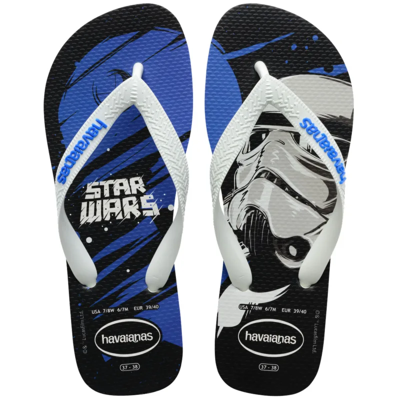 Sandália Havaianas Masculina Star Wars Branco/Azul Estrela/Branco 41/42 - Havaianas - Vestuário