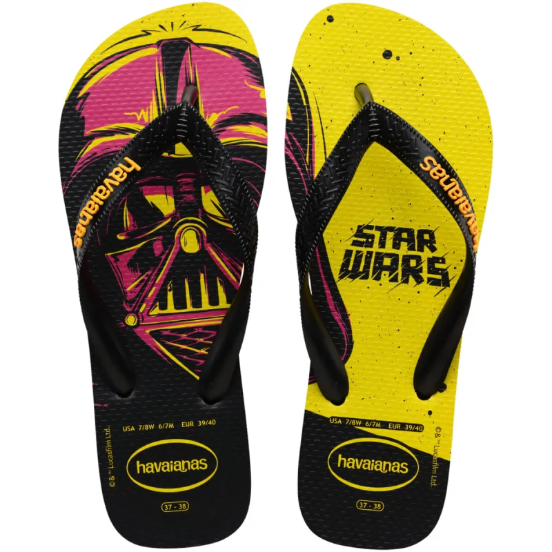 Sandália Havaianas Masculina Star Wars Preto/Amarelo Pop Star 37/38 - Havaianas - Vestuário