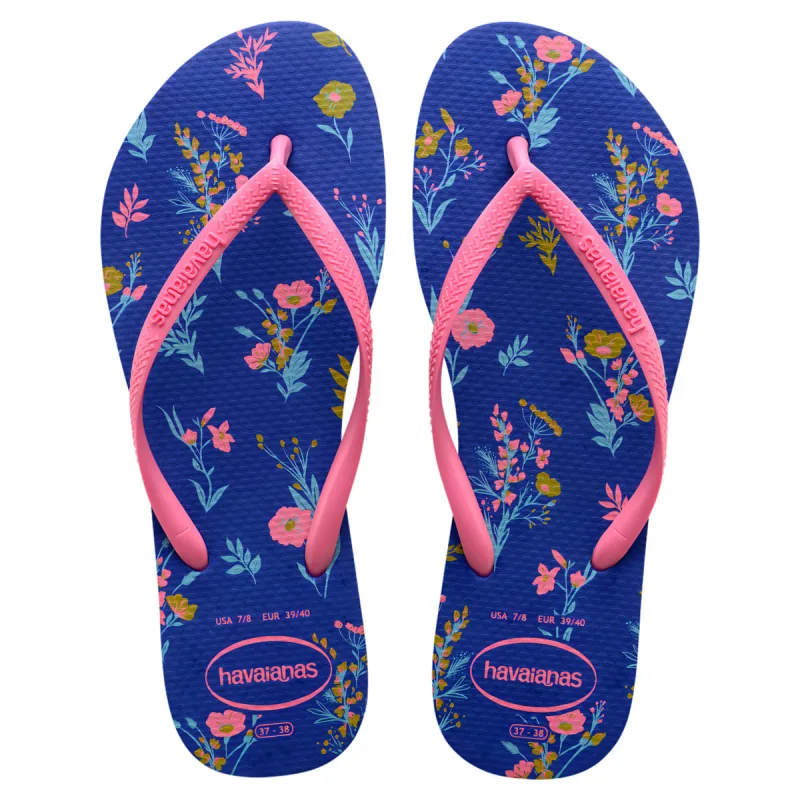 Sandália Havaianas Feminina Slim Romance Azul Naval 39/40 - Havaianas - Vestuário