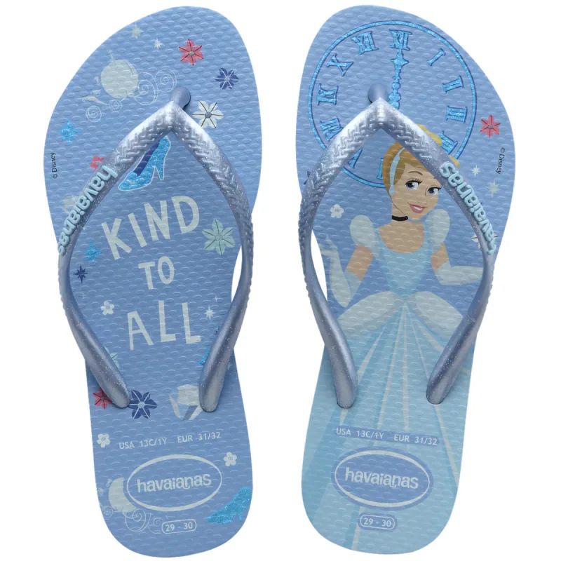 Sandália Havaianas Kids Slim Princess Azul Water 29/30 - Havaianas - Vestuário