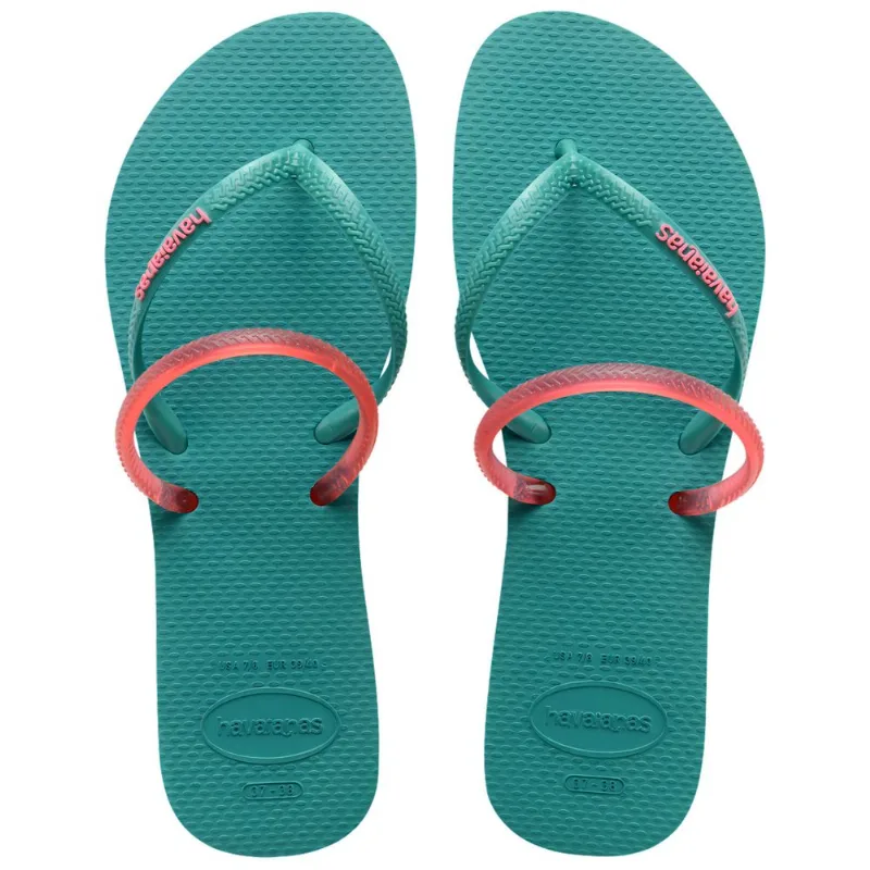 Sandália Havaianas Feminina Flat Duo Verde Frescor 39/40