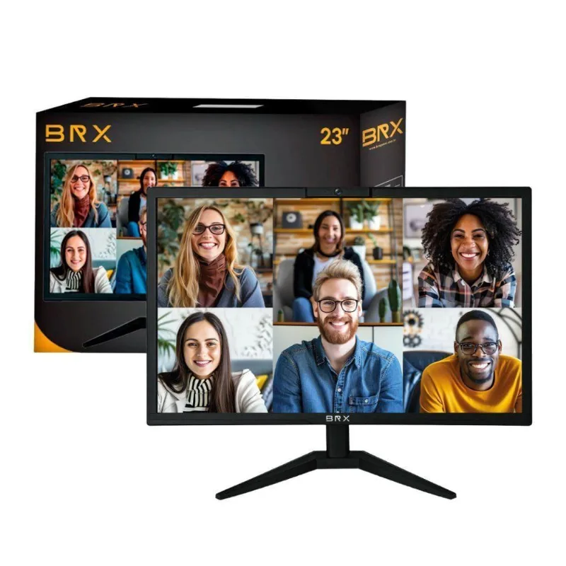 Monitor LED 23" HD com Webcam HDMI VGA Tela Plana Garantia Estendida BR-X