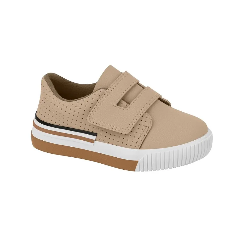 Tênis Casual Menino Molekinho Microperfuro Bege 2615.101