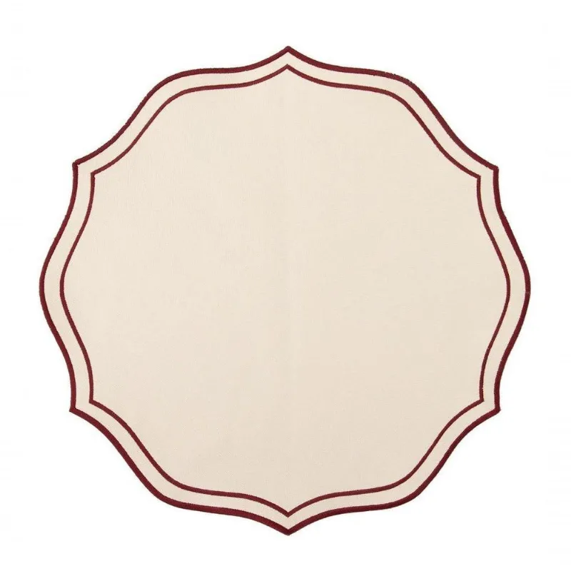 Jogo Americano Nylon Off Com Bordado Bordô 40x40cm
