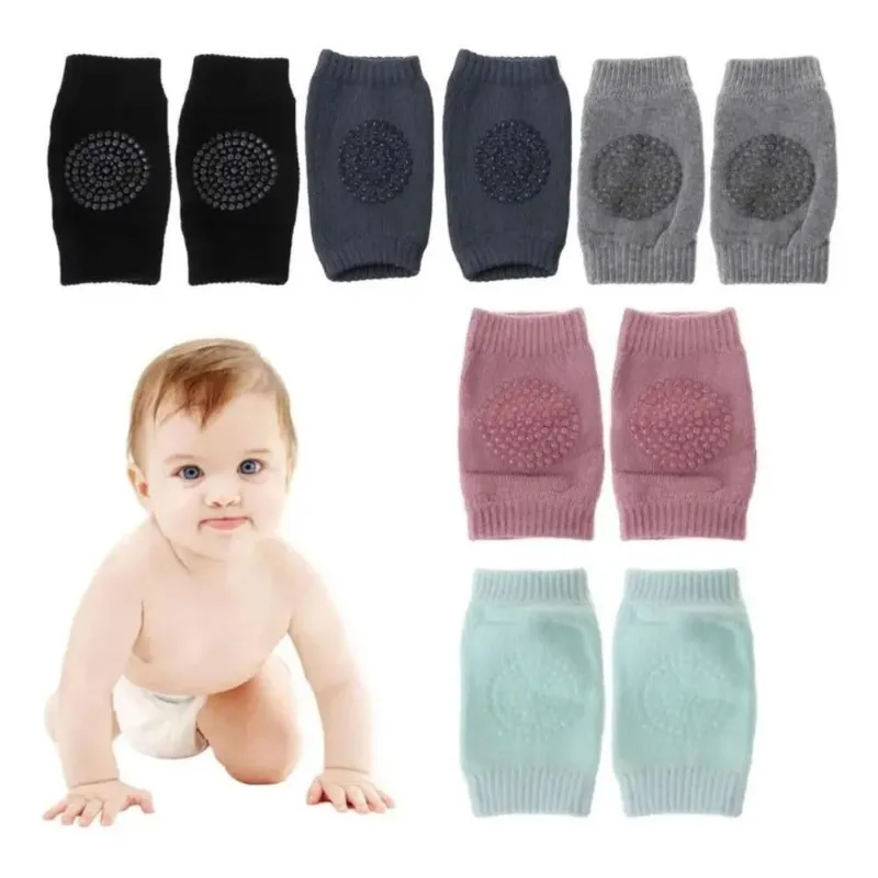 3x Joelheira Antiderrapante Para Bebê Engatinhar