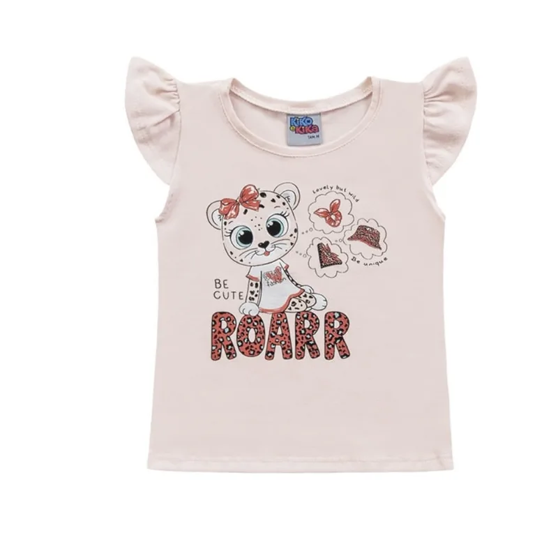 Camiseta manga curta Estampa Bege Kiko E Kika