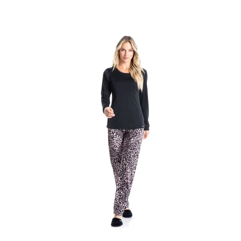 Pijama Longo Animal Print Marisa (Daniela Tombini) 7682B