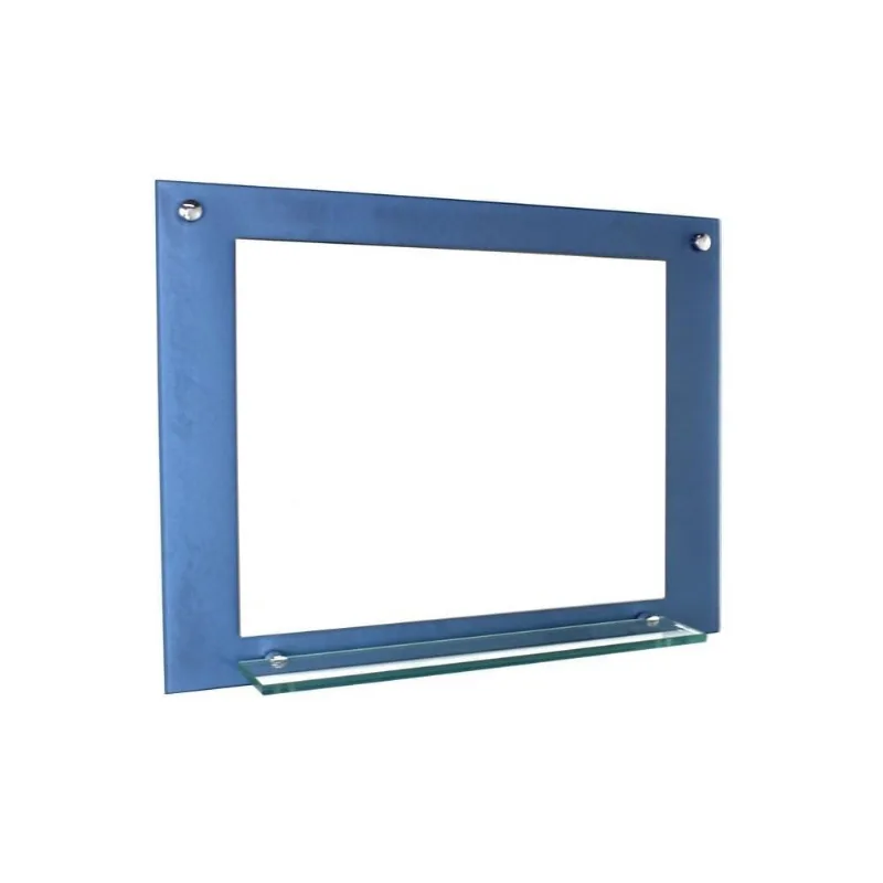 Espelho Para Banheiro Com Prateleira 50Cm Azul