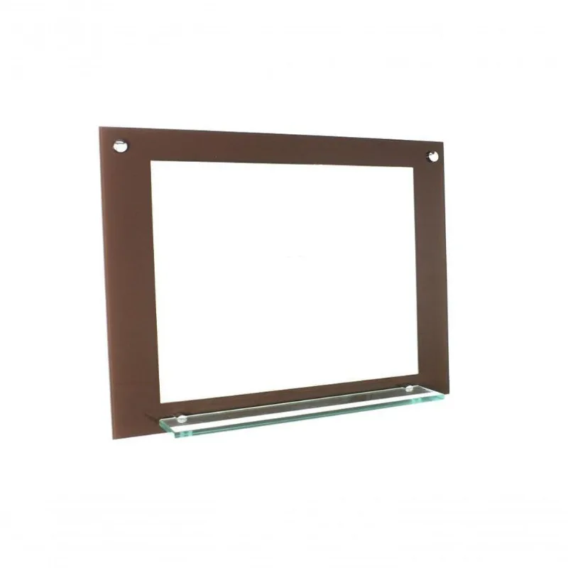 Espelho Para Banheiro Com Prateleira 80cm Marrom