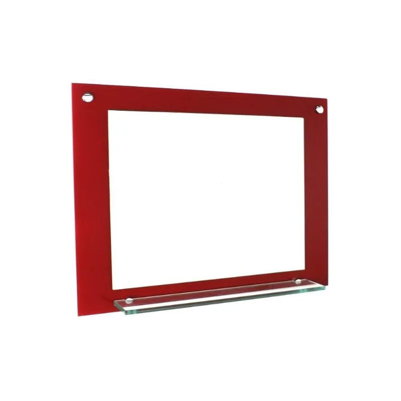 Espelho Para Banheiro Com Prateleira 50Cm Vermelho Ferrari