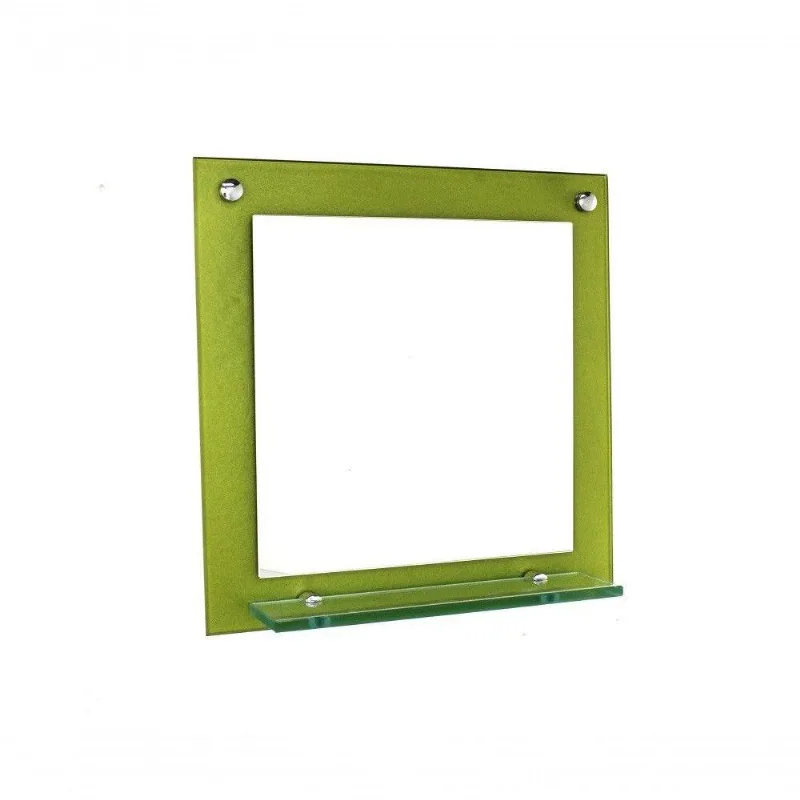 Espelho Para Banheiro Com Prateleira 40cm Verde Oliva