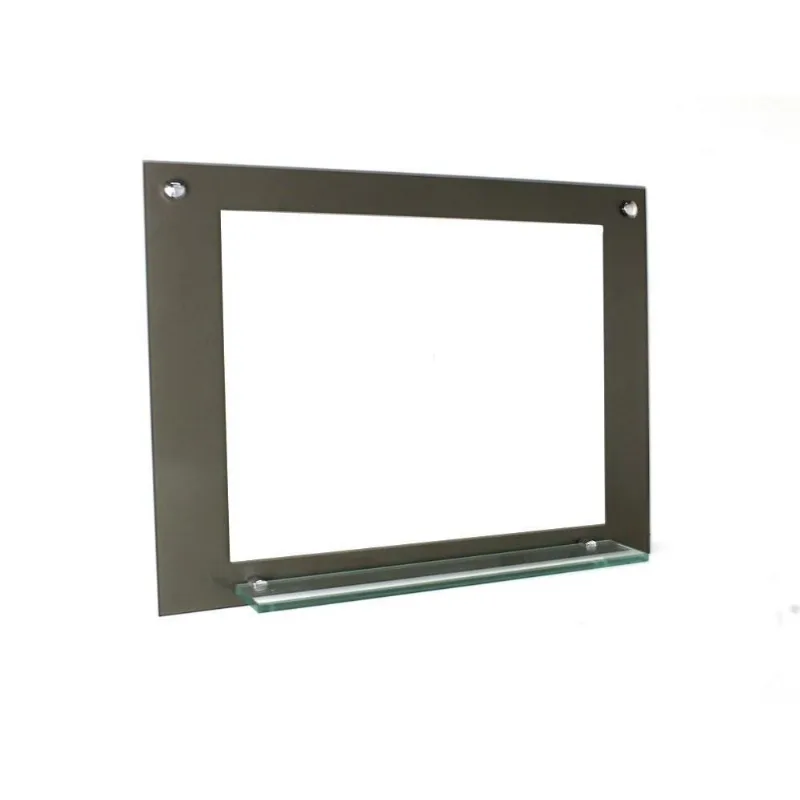 Espelho Para Banheiro Com Prateleira 80Cm Ouro Envelhecido