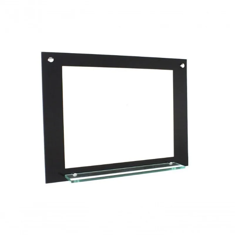 Espelho Para Banheiro Com Prateleira 70cm Preto