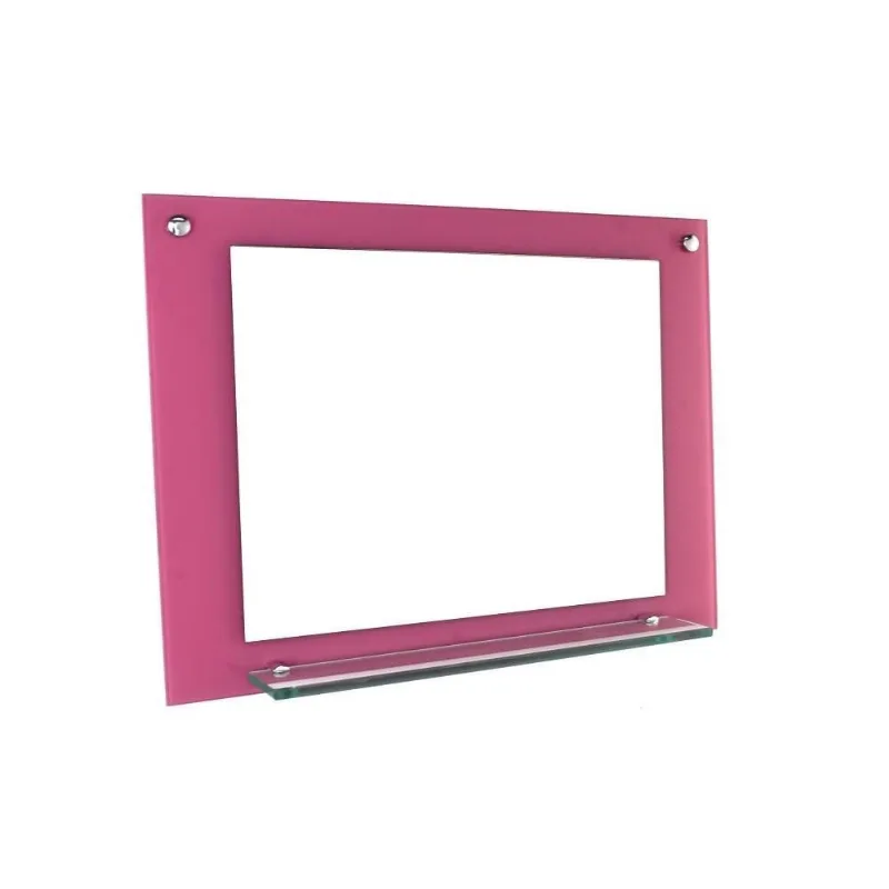 Espelho Para Banheiro Com Prateleira 70Cm Rosa
