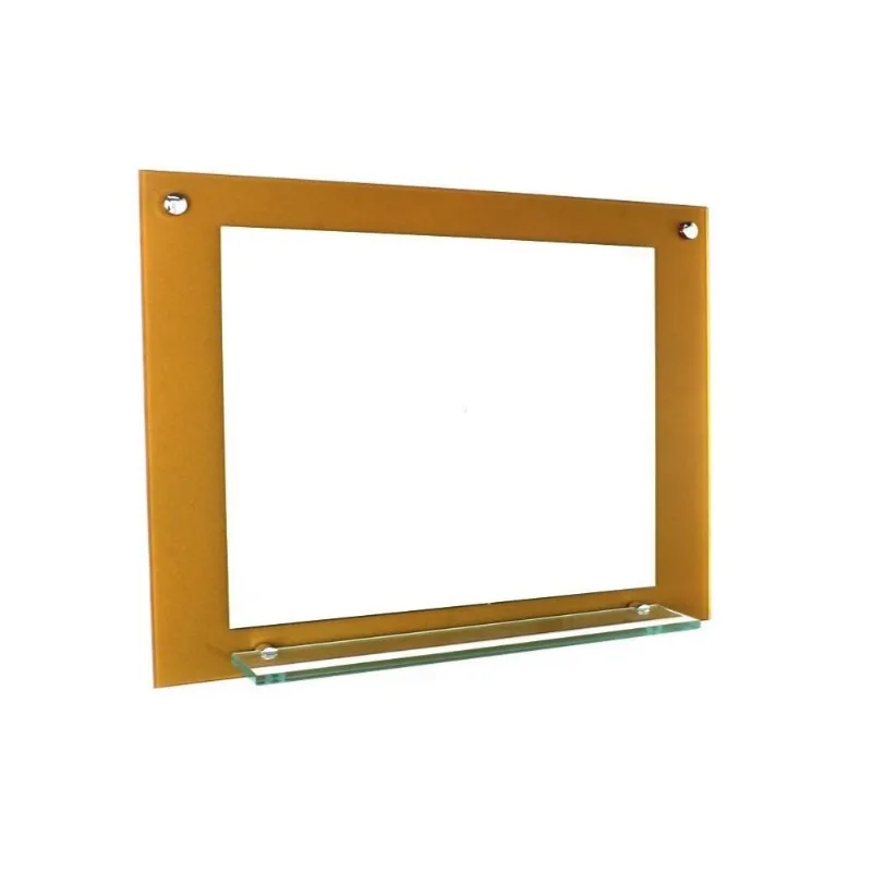 Espelho Para Banheiro Com Prateleira 80Cm Dourado Real