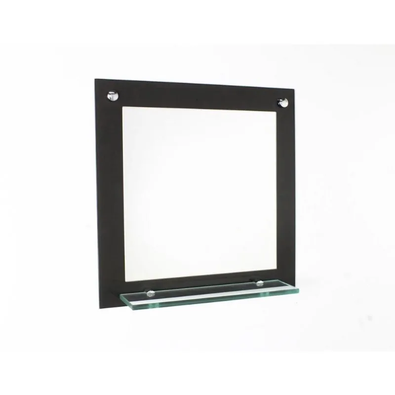 Espelho Para Banheiro Com Prateleira 40Cm Preto