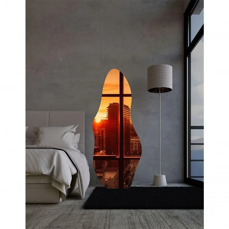 Espelho Orgânico Luxo Grande 150 X 60 Corpo Inteiro Moderno Lapidado Com Suporte