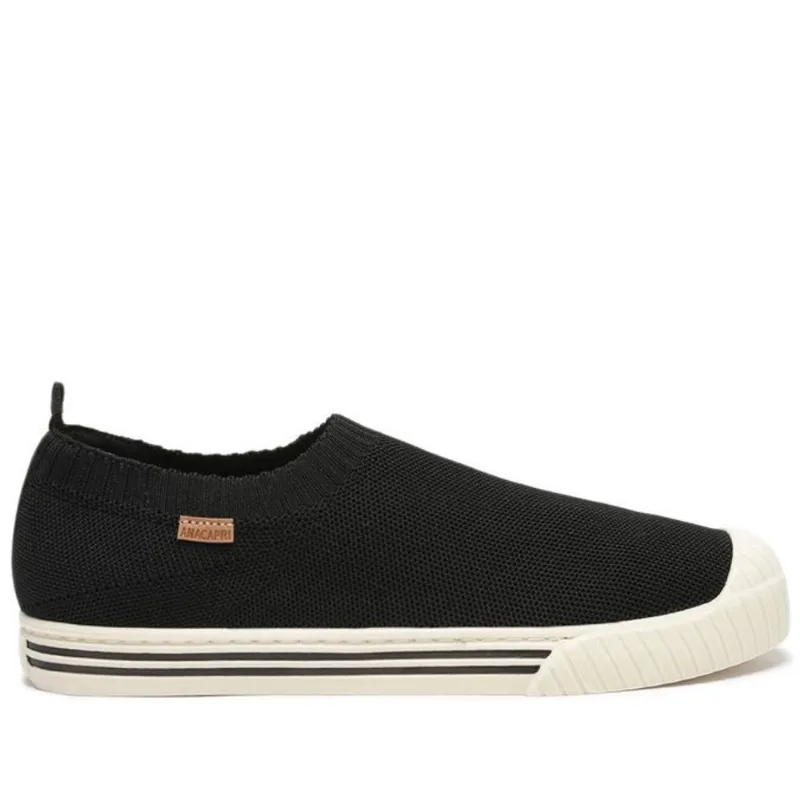 Tênis slip on preto alê knit C 30277 0018 0001 anacapri