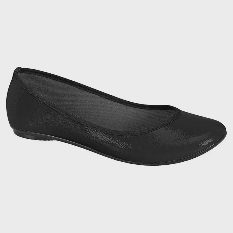 Sapatilha Bico Redondo Verniz Preto Moleca 5726.100
