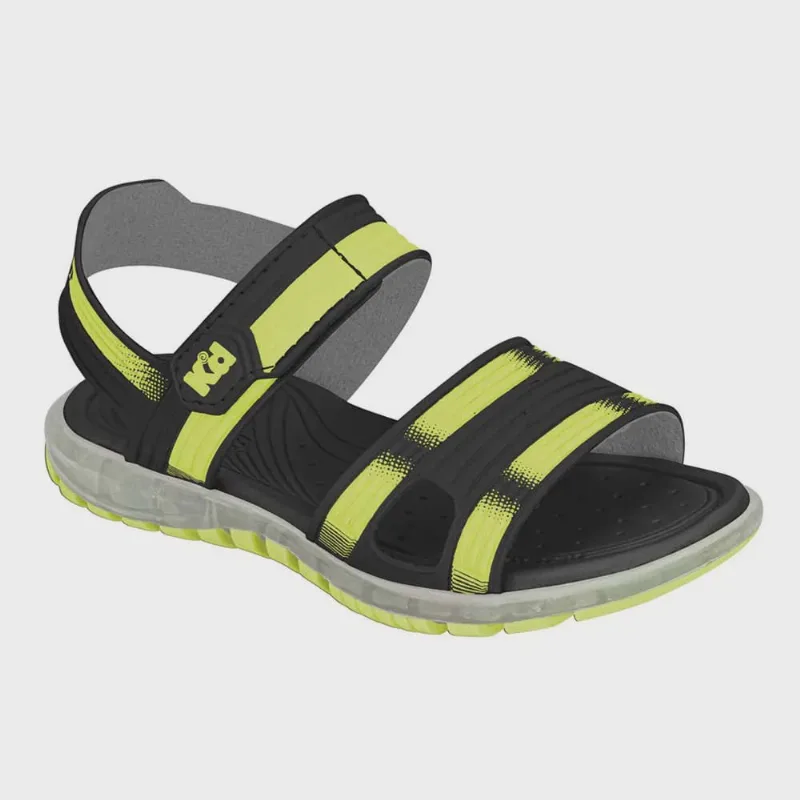 Sandália Infantil Masculina Light LED Preto Amarelo Kidy 163-0110