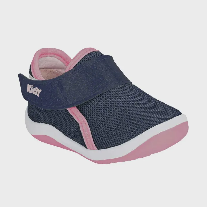 Tênis Infantil Bebê Menina Colors Marinho Rosa Kidy 008-1610