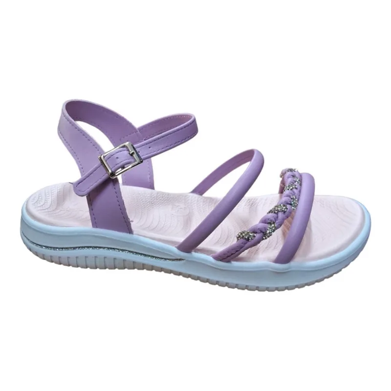 Sandalia Infantil Feminina Kidy Fly Lilas Macia Confortável