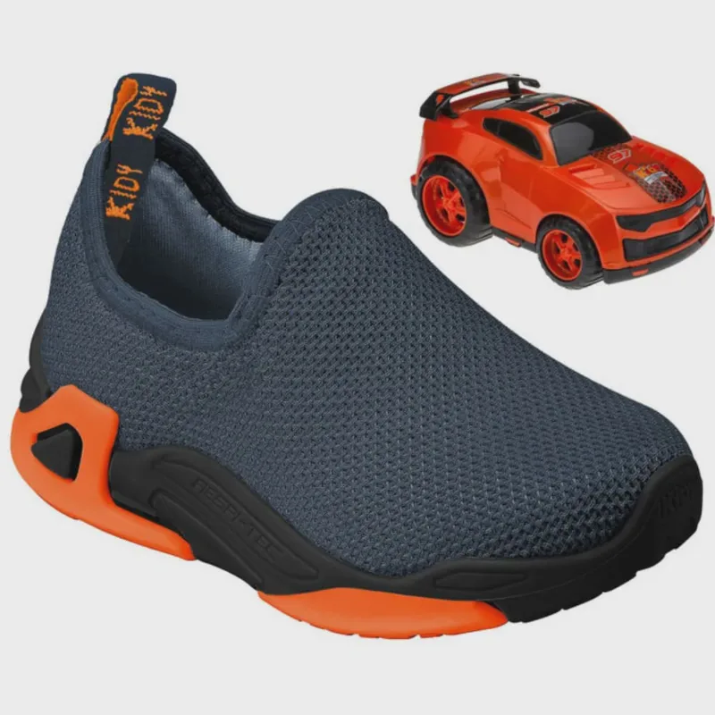 Tênis Infantil Kidy Play Slip On Escolar Escola Colegial Colégio Original Menino Masculino Conforto Durabilidade Anatômico Voltas às Aulas Macio Calce Fácil Resistentel