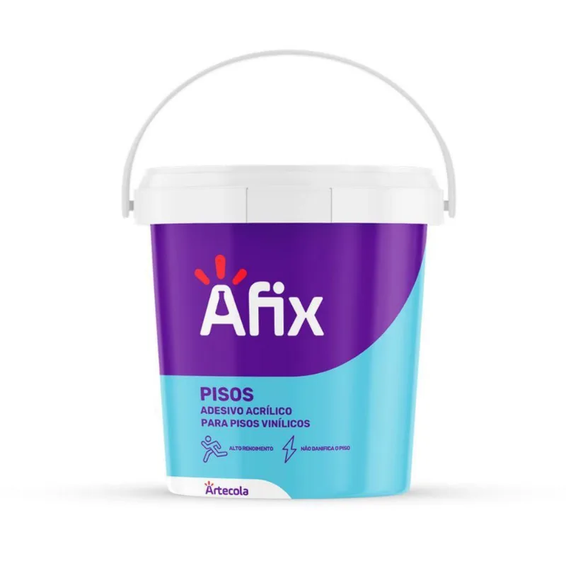 Cola Piso Vinílico Laminado Madeira 4kg Adesivo Acrílico Afix Artecola - AFIX - Casa E Construção