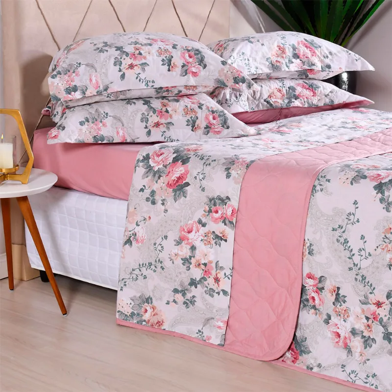Jogo De Cama 200 Fios Estampado Casal Rosier Tessi