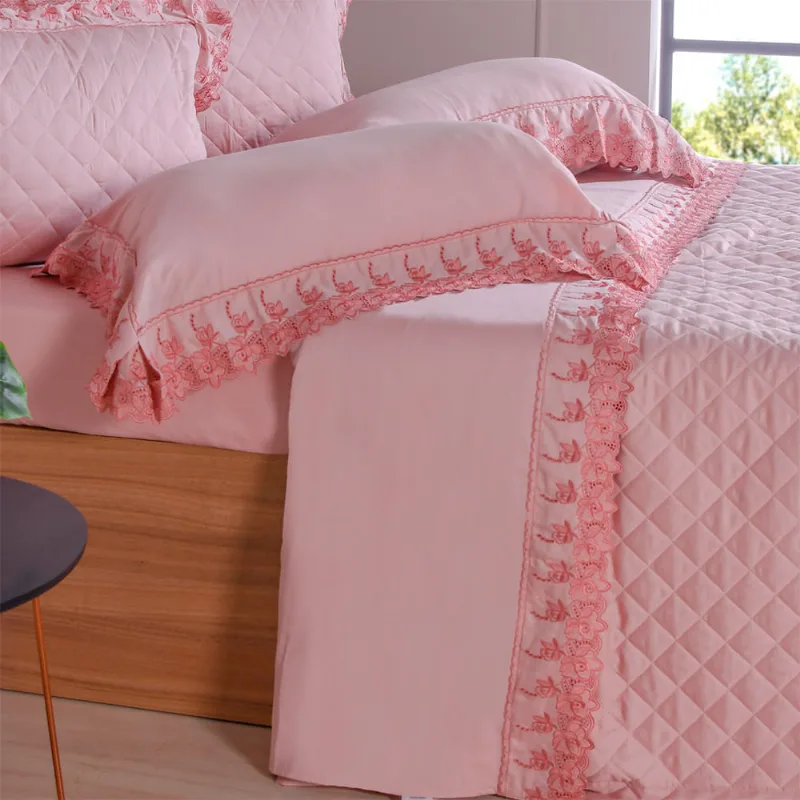 Jogo De Cama 300 Fios Lace Casal Em Algodão E Cetim Tessi