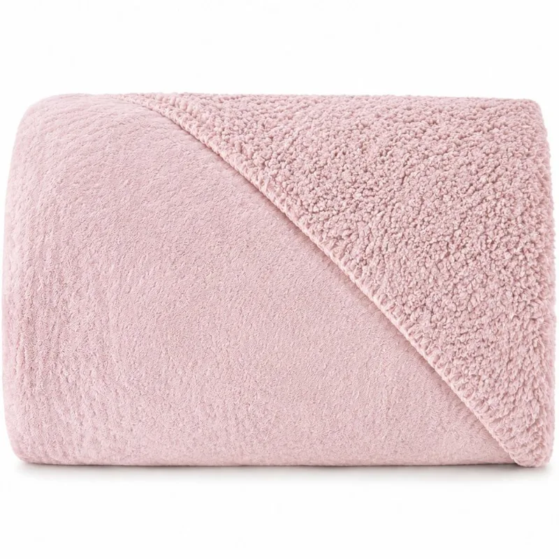 Cobertor Queen Sherpa Dupla Face 220x240cm 100% Poliéster Tessi Peach