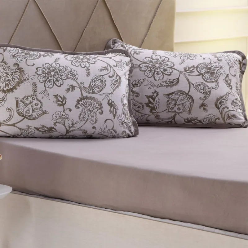 Jogo De Cama Queen 3 Pçs Malha Premium 145g/m² 100% Algodão 158x198x35cm Safir