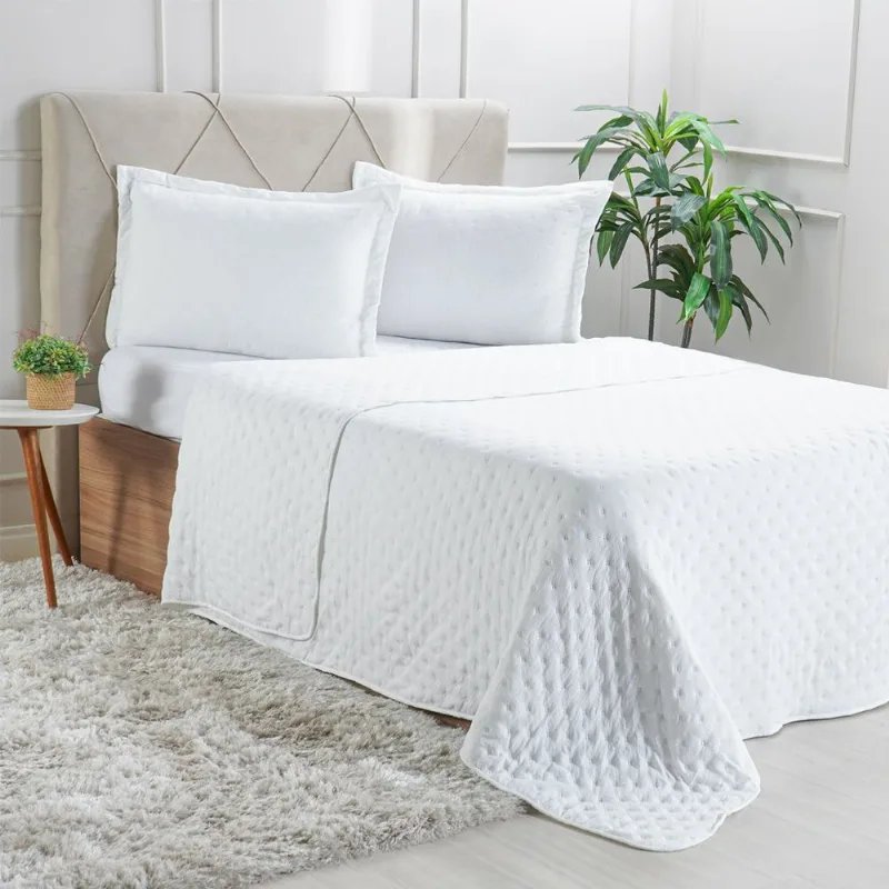 Kit Colcha Queen Miraggio New Soft 240x260cm Branco
