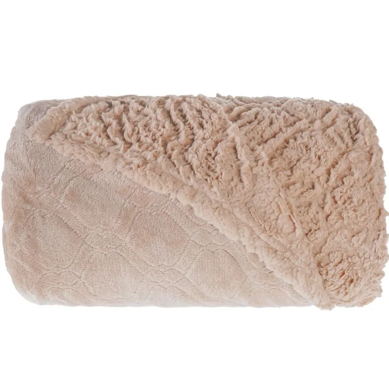 Cobertor King Sherpa Toque Pele De Carneiro Dupla Face 240x260cm Caramelo