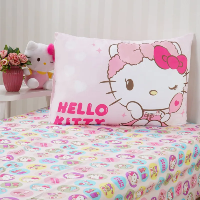 Jg Cama Solt Hello Kitty 2 Pç Lençol c/Elást Fronha SkinCare - Hello Kitty