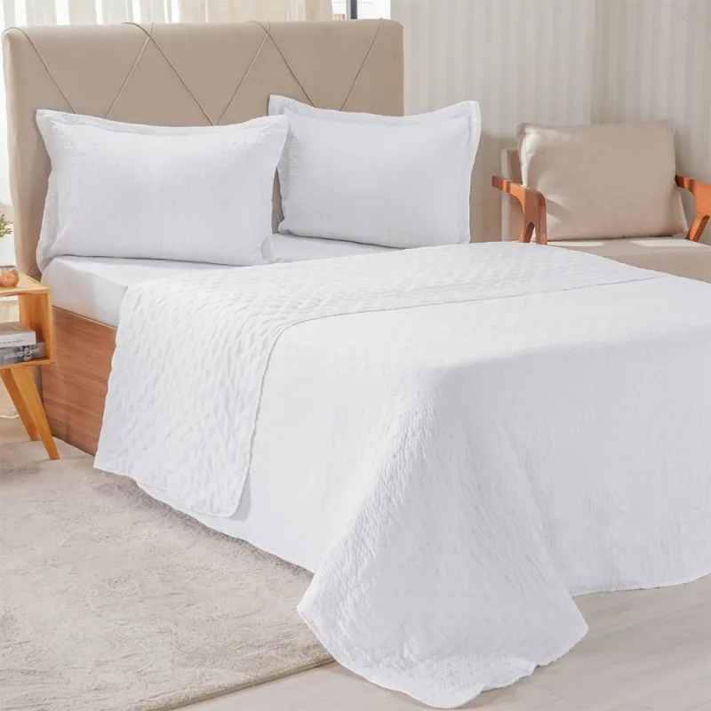 Kit Colcha Casal Santorini New 220x240cm Branco