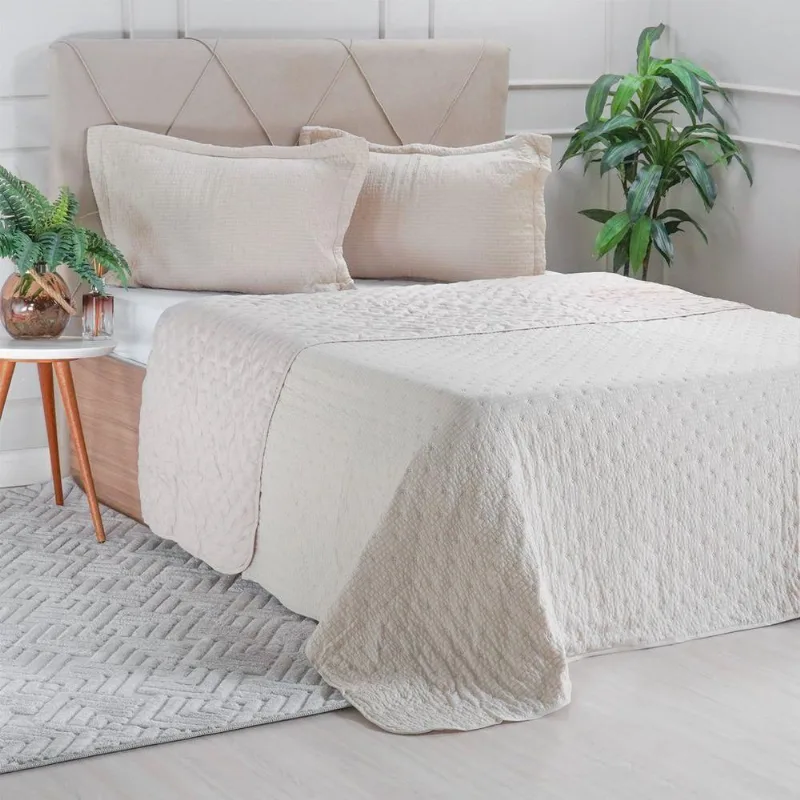 Kit Colcha Casal Santorini Super Macia 220x240 Machiatto
