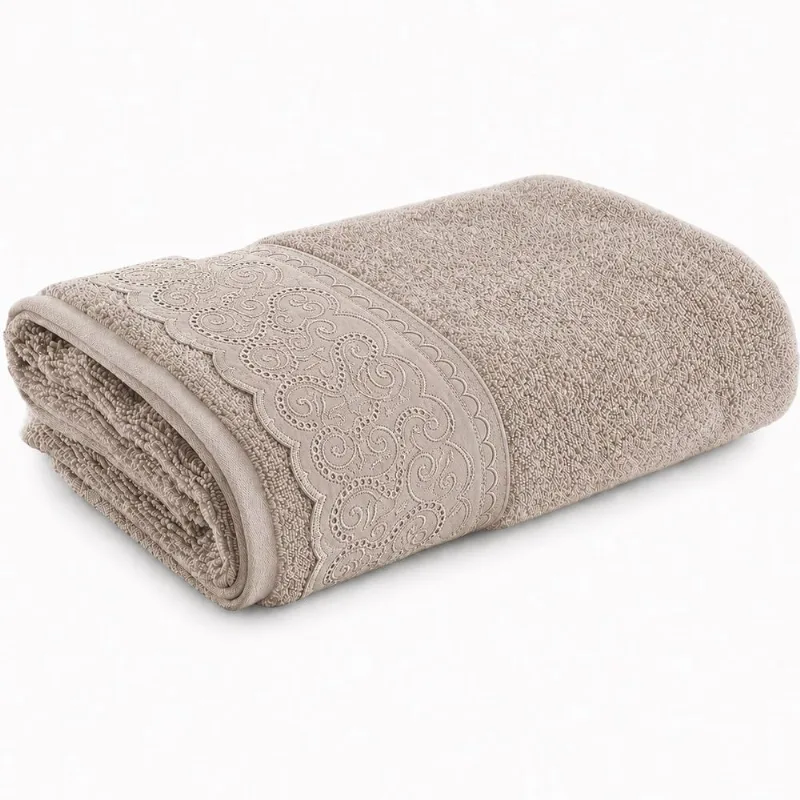 Toalha De Banho Broderie 100% Algodão 400g/m² 70x135cm Bene Casa Marrom