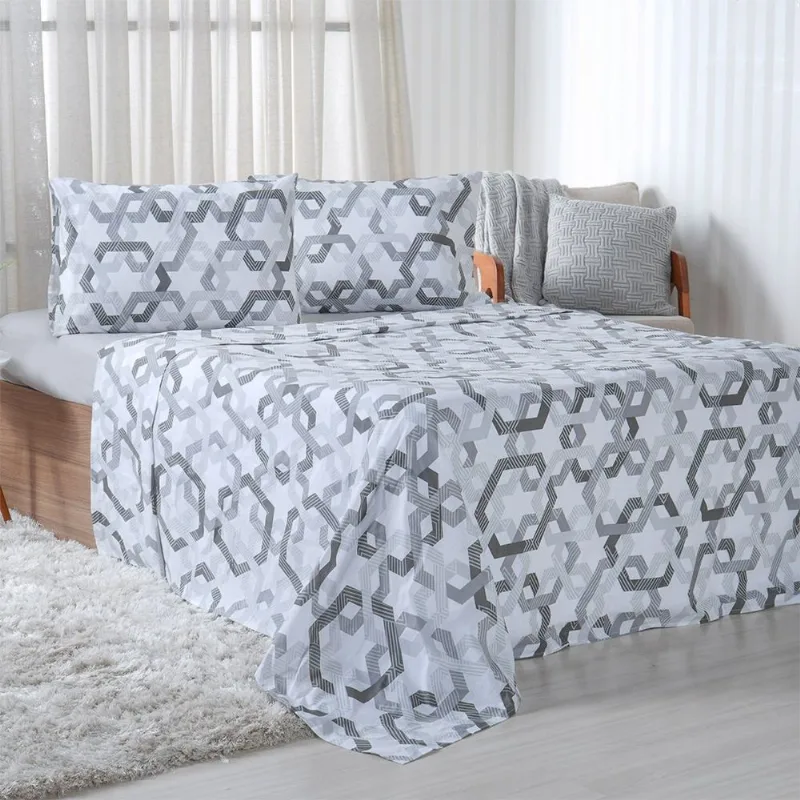 Jogo De Cama Solteiro 3 Pçs 150 Fios Super Macio 100% Algodão Fliese