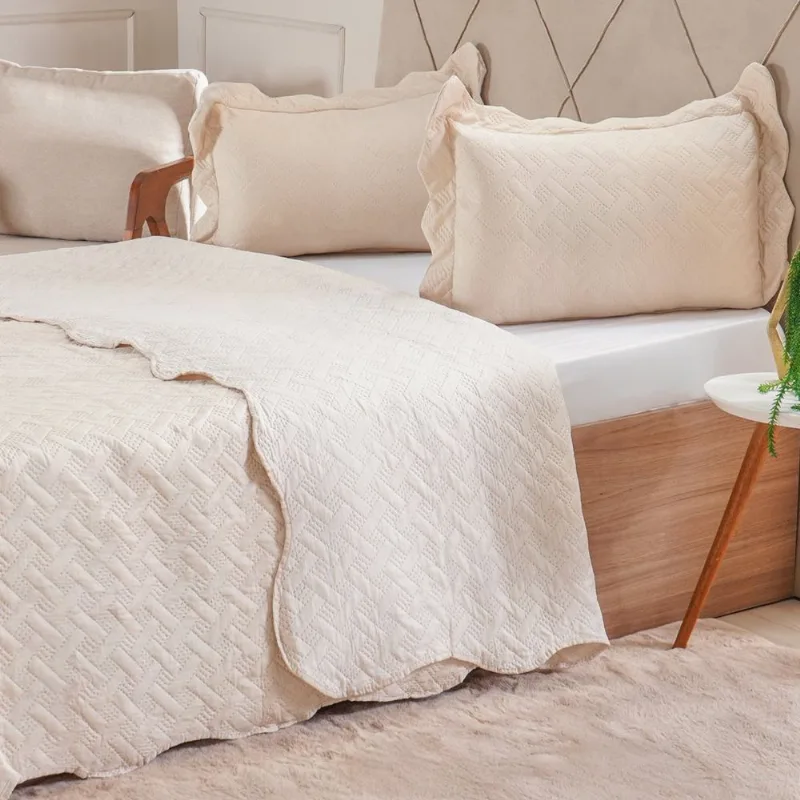 Kit Cobre Leito Queen Ultra Lisse Lisa New 230x250cm Sandshell
