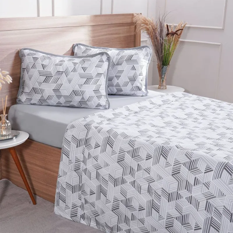 Jogo De Cama Queen 4 Pçs Malha Premium 145g/m² 100% Algodão 158x198x35cm