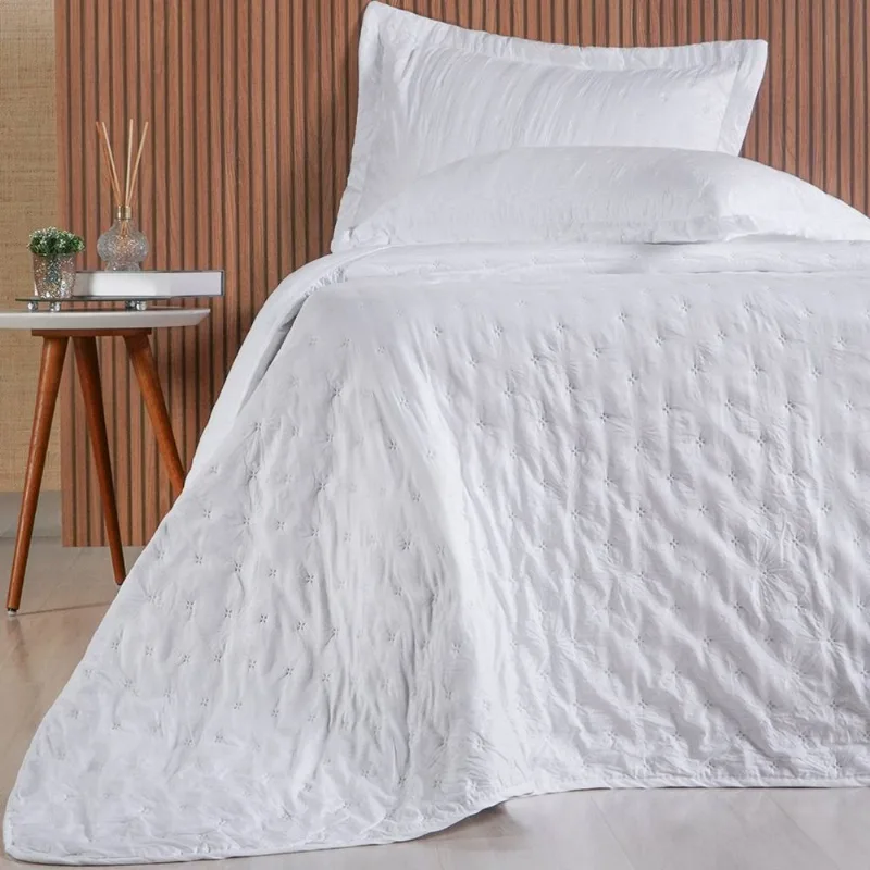 Kit Colcha Casal Sensatti 3d Embossed 220x240cm Branco