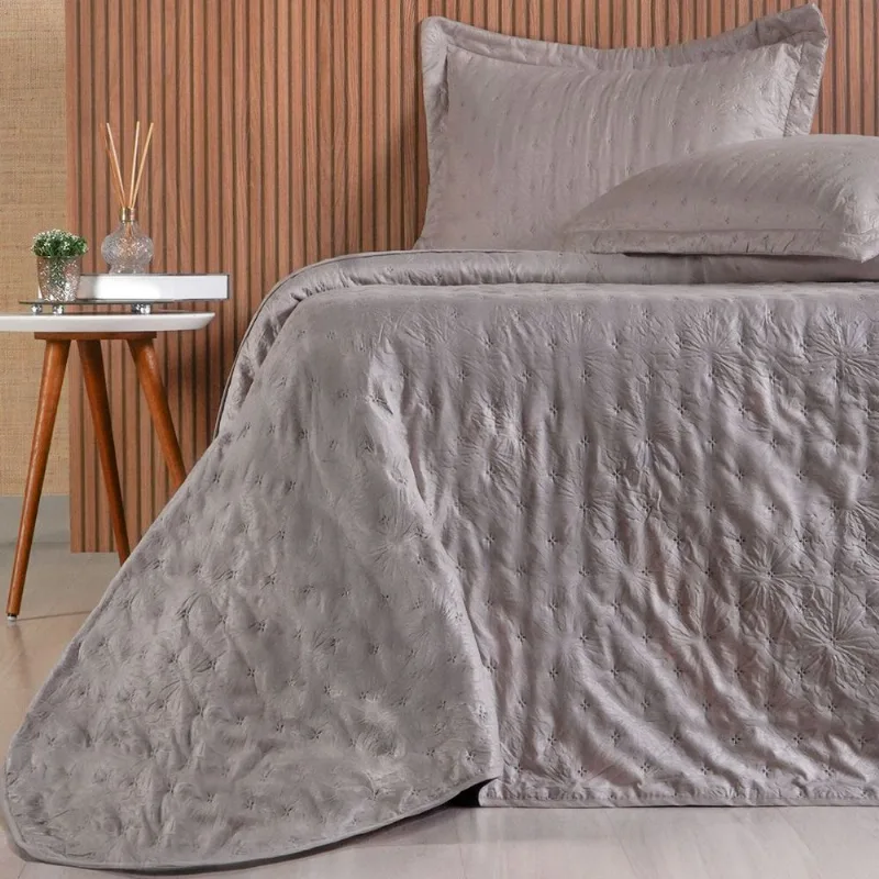 Kit Colcha Casal Sensatti 3d Embossed 220x240cm Cashmere