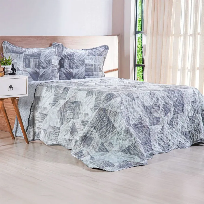 Kit Cobre Leito King Ultra Lisse New 100% Poliéster 250x270cm Lucca