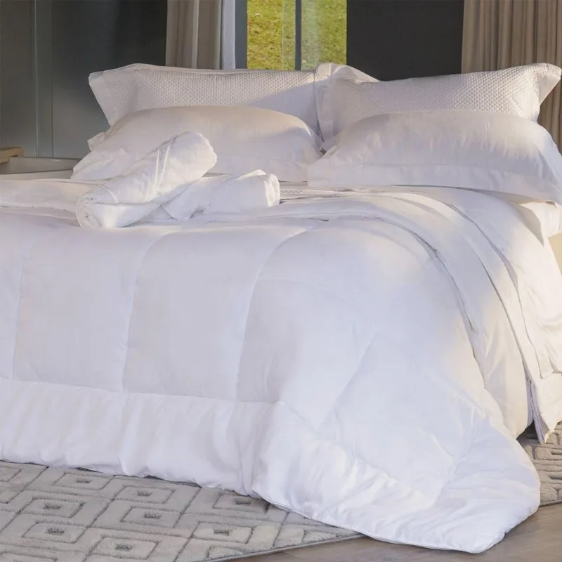 Edredom Solteiro Toque de Plumas Suíte 160x240cm 100% Poliéster Branco Tessi