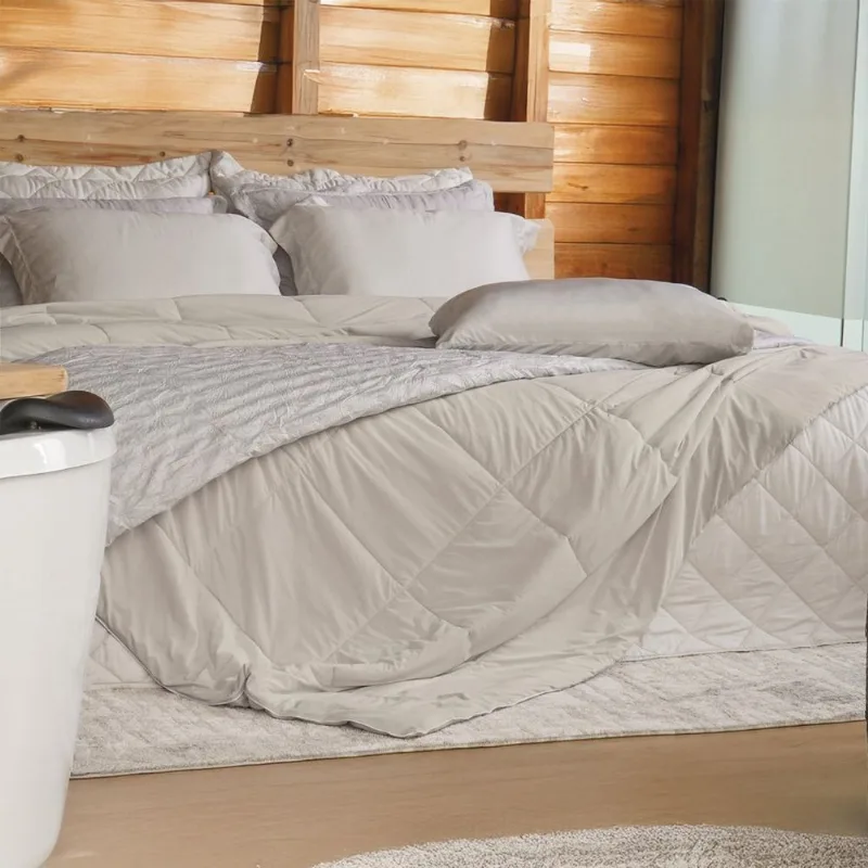 Edredom Queen Termofresh 100% Poliéster 220x240cm Tessi Centeio Claro