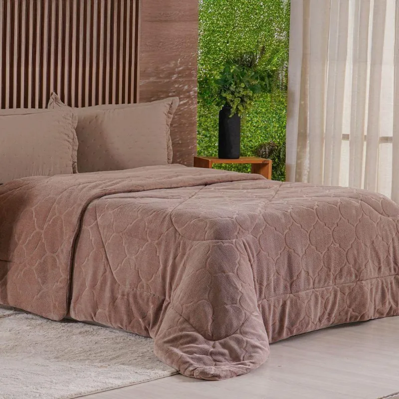 Edredom Solteiro Plush Sense 100% Poliéster Dupla Face Tessi