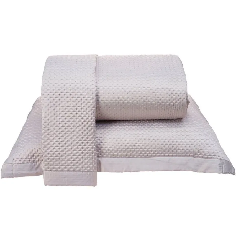 Kit Colcha Casal Satinatta Cetim 100% Poliéster 220x240cm Tessi Centeio Claro