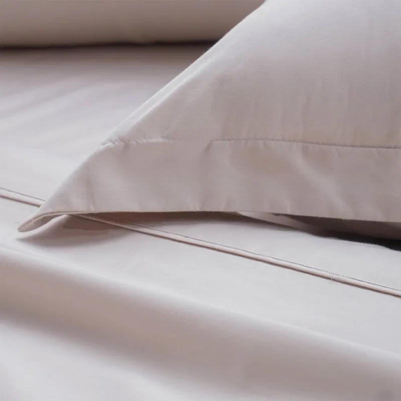 Jogo De Cama Casal 4 Pçs 1000 Fios Toque Acetinado Tessi Centeio Claro