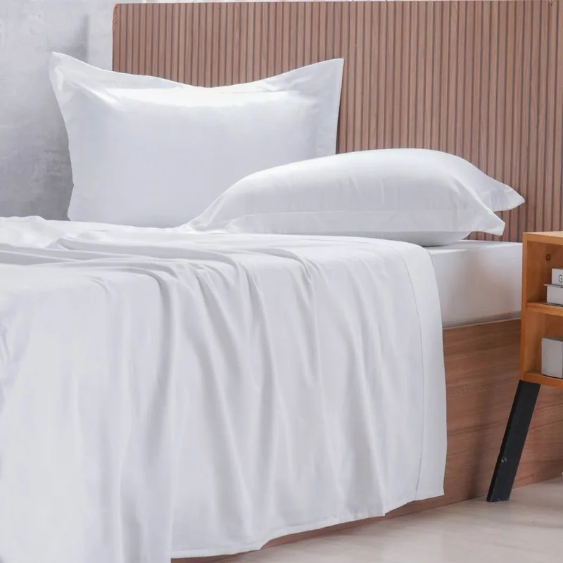 Jogo De Cama Queen 4 Pçs 1000 Fios Toque Acetinado Tessi Branco